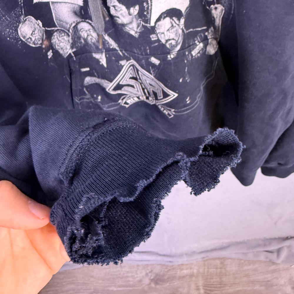 Y2K Original Sons of Anarchy Hoodie Men M Distressed SOA TV Show 2015 Thrashed - Picture 5 of 11